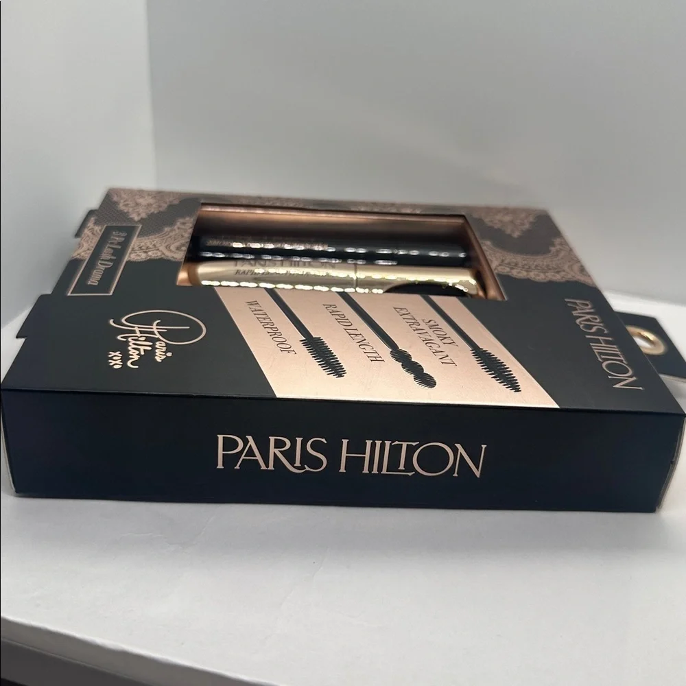 💎NWT Paris Hilton 3 Pc Lash Drama Mascara Gift Set Smoky,Rapid-length,waterproof